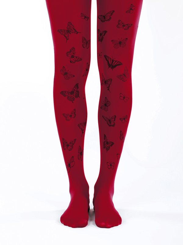 Red butterfly tights