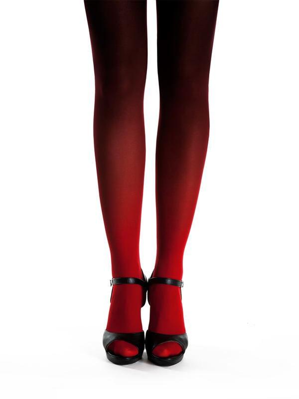 Red-black ombre tights