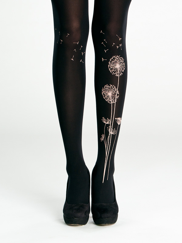 Black dandelion tights