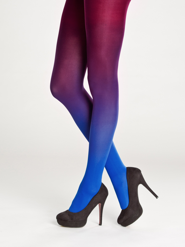 Sapphire-burgundy ombre tights