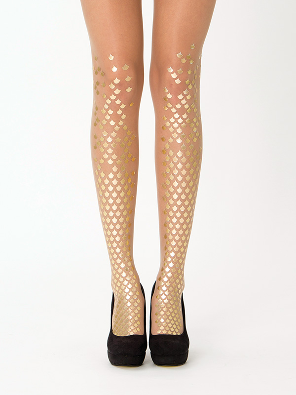 Gold feet mermaid tights - Virivee Tights - Unique tights designed and made  in Europe
