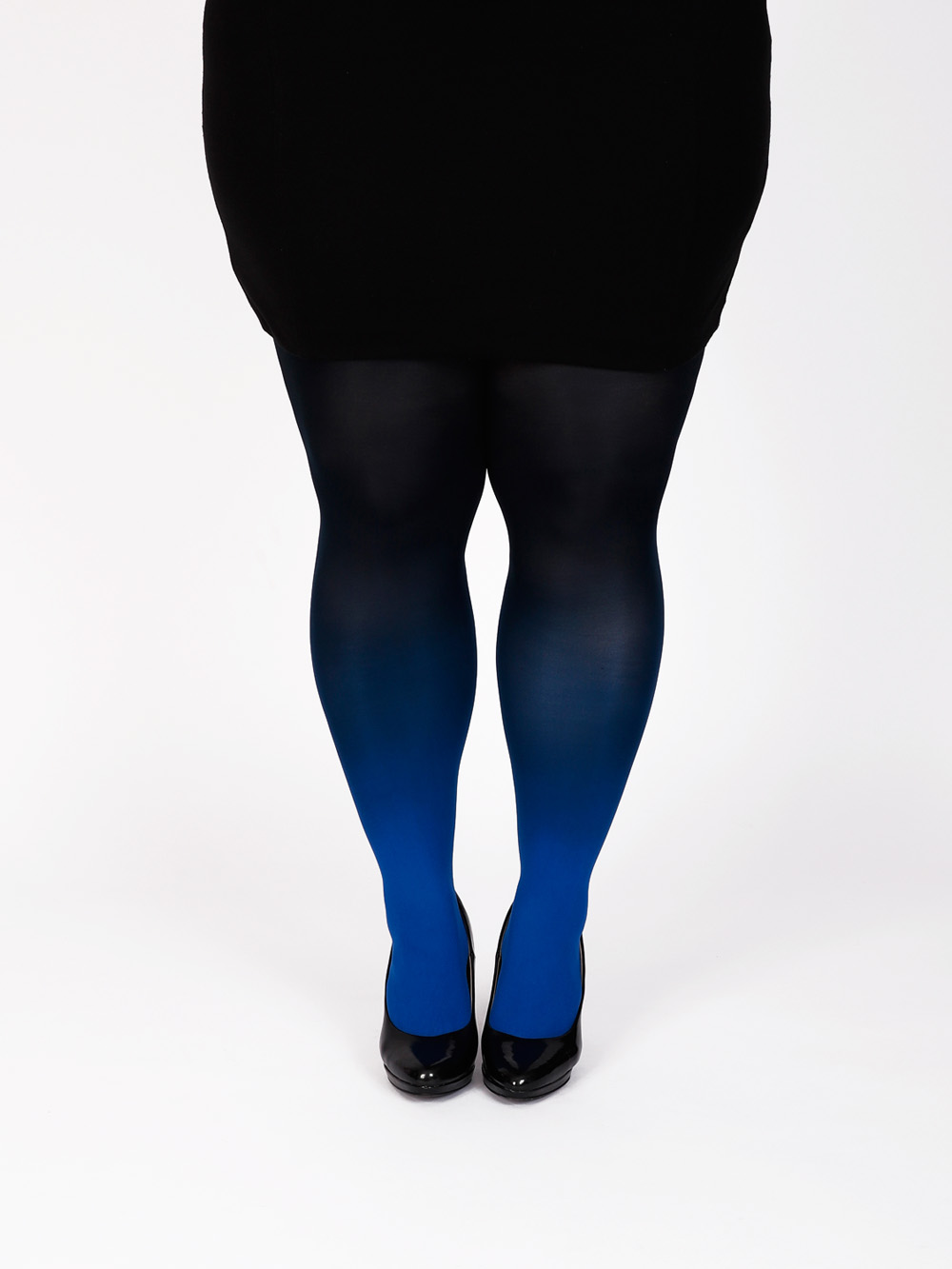 Blue OMBRE Tights Gradient White to Navy Stockings 