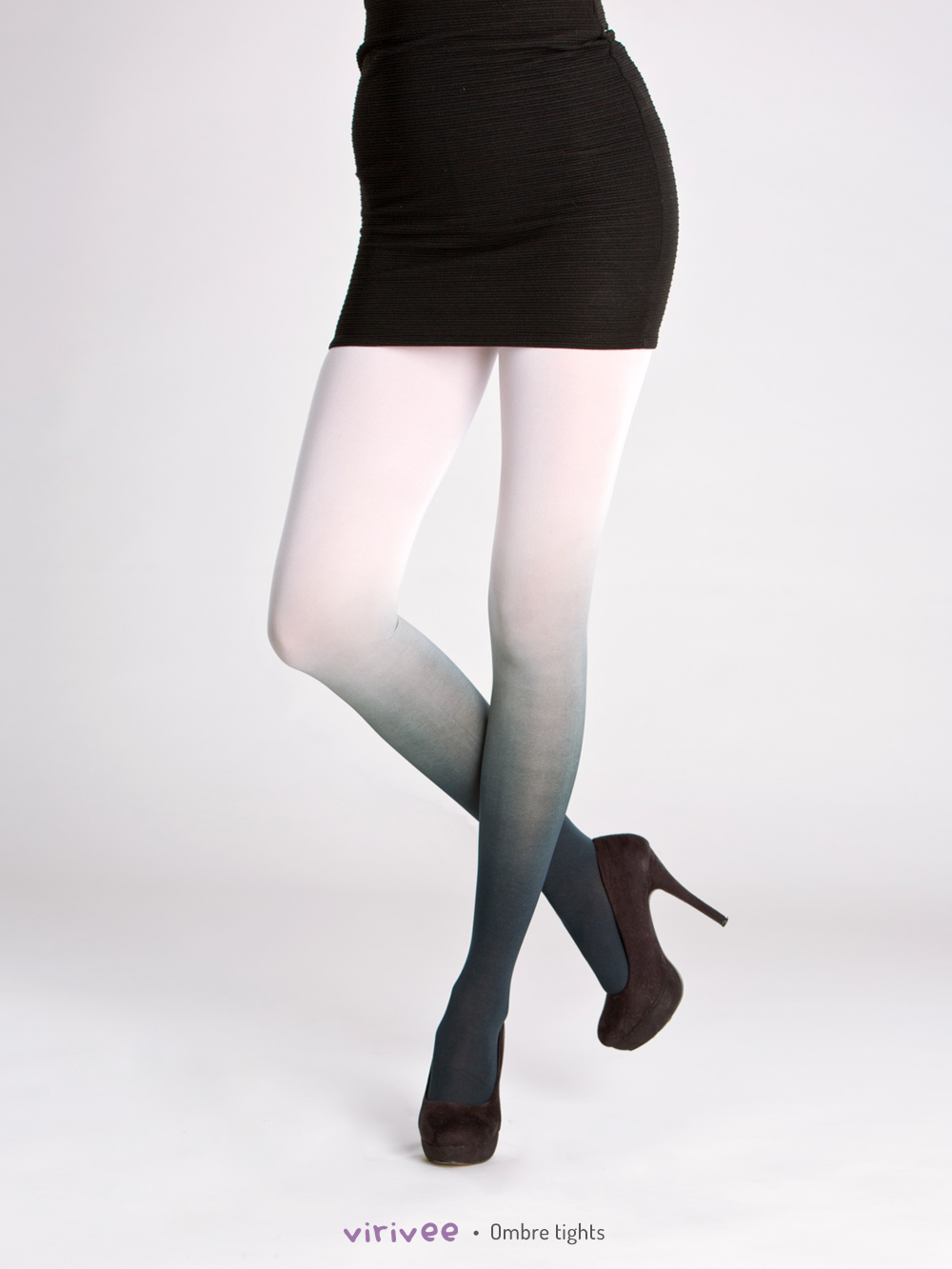 Ivory-black ombre tights - Virivee Tights - Unique tights designed and made  in Europe