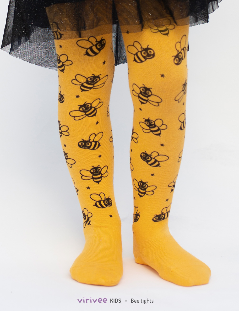 Bee tights for baby toddler and girls