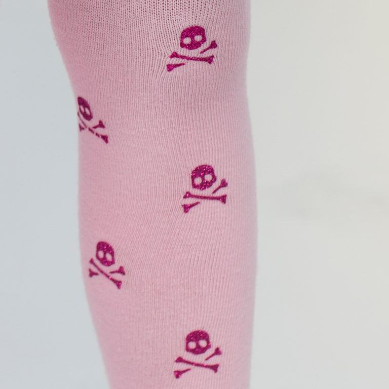 Skull GLITTER tights in pink - Virivee Tights - Unique tights designed ...