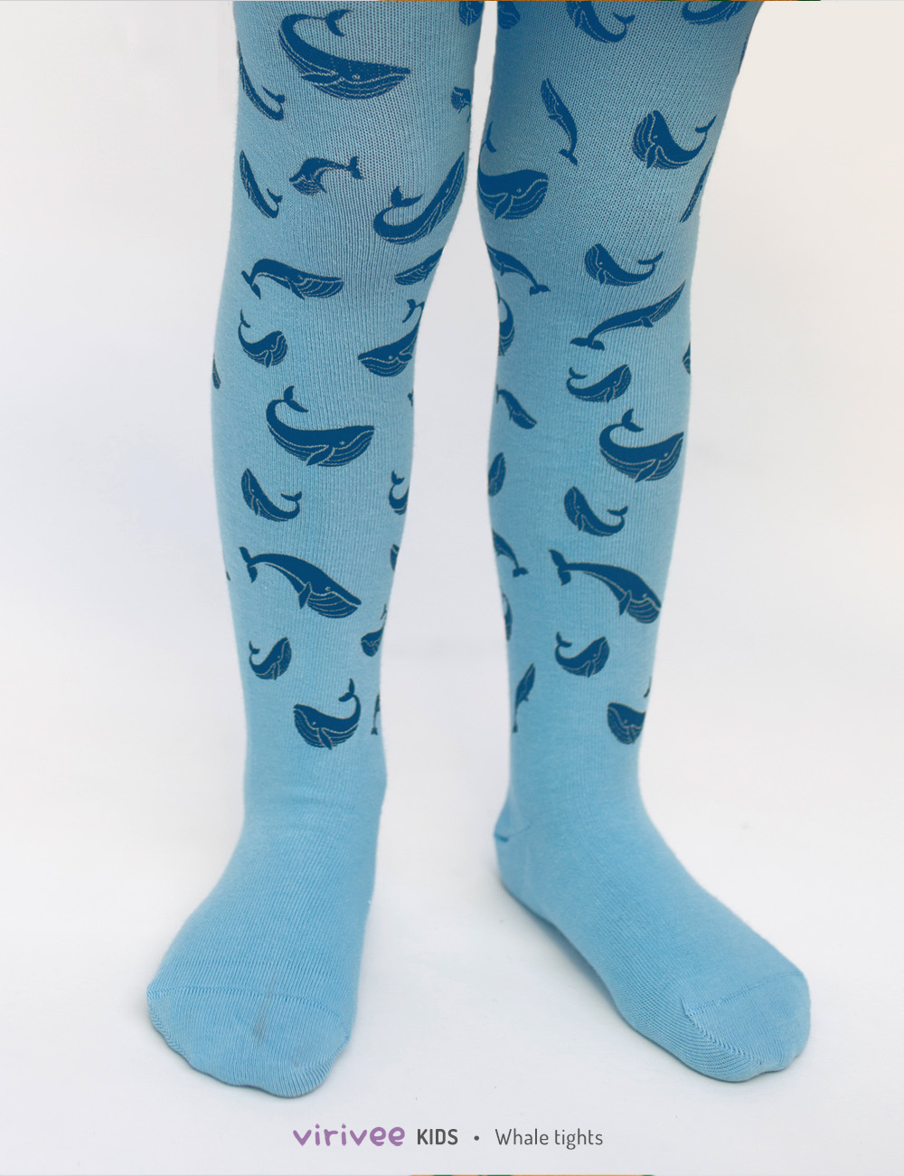 Blue whale tights for kids