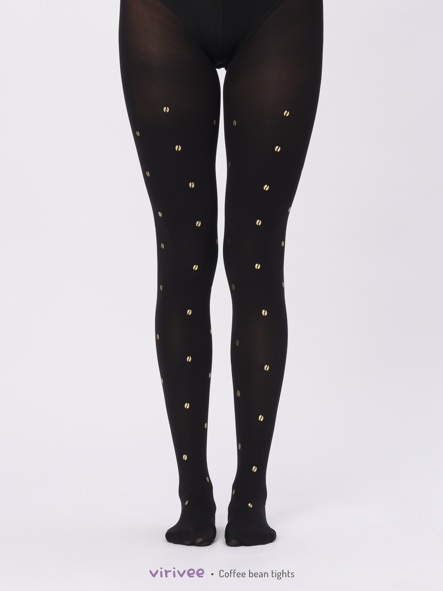 Coffee bean patterned tights, coffee lovers gift