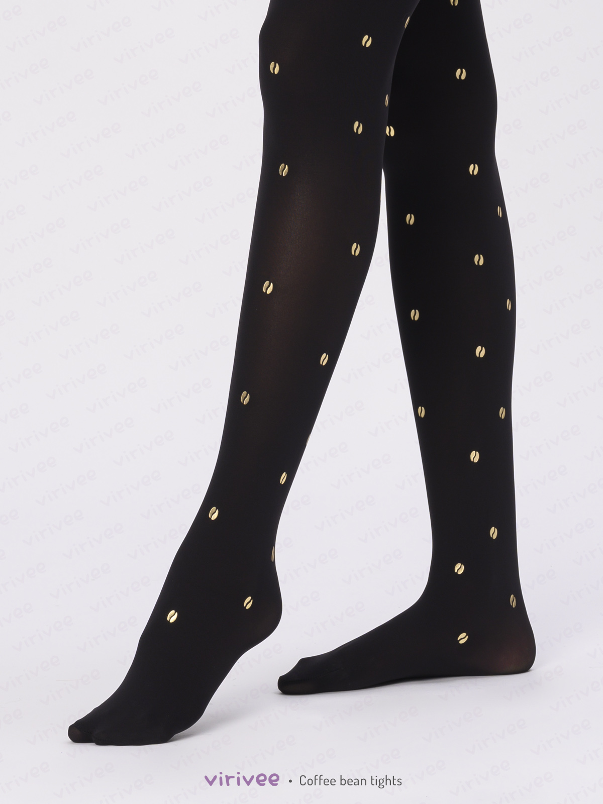 Coffee bean patterned tights
