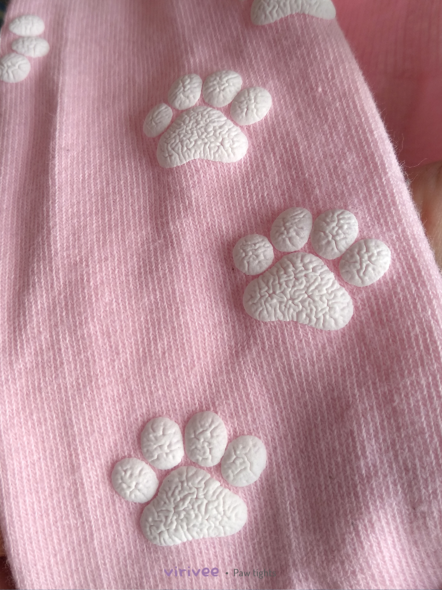 Cat paw print tights