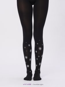 Snowflake printed tights - Virivee Tights - Unique tights designed and ...