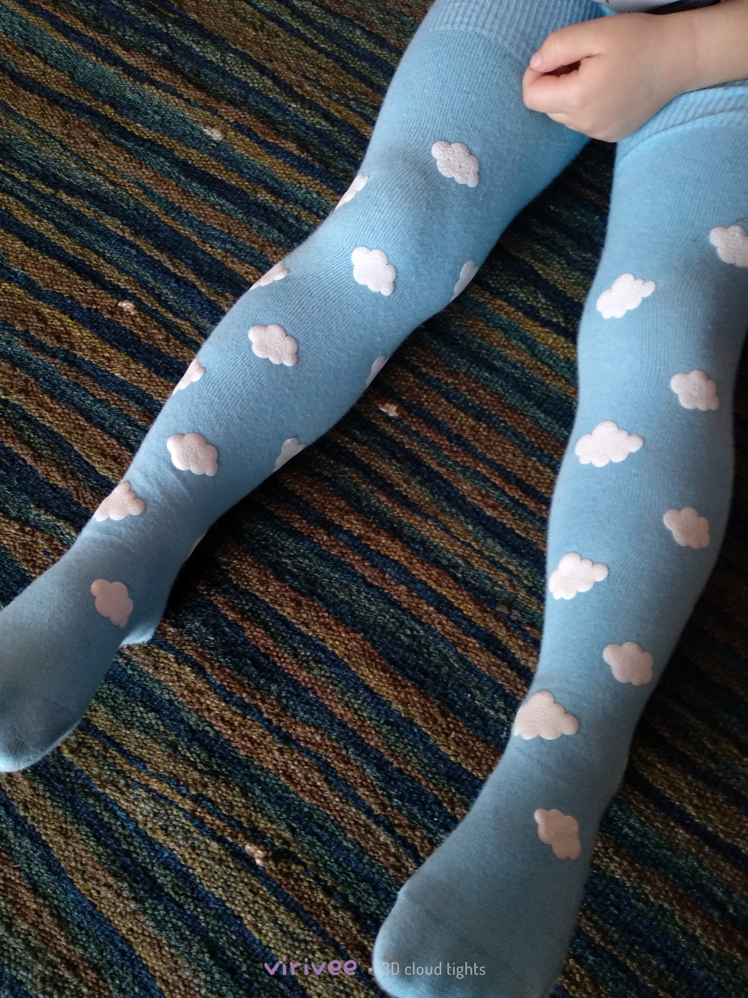 Cloud tights in blue for girls