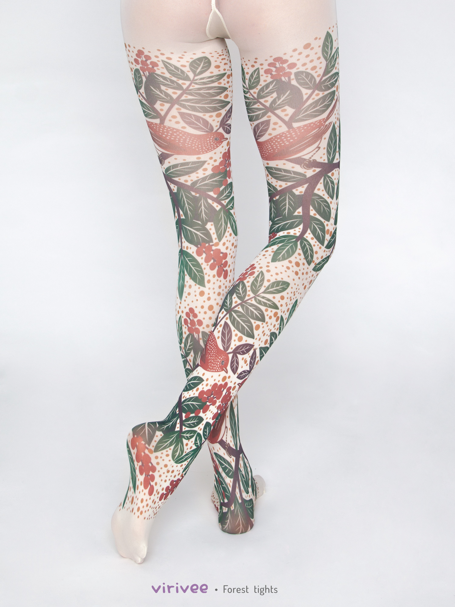 Colorful forest tights - Virivee Tights - Unique tights designed