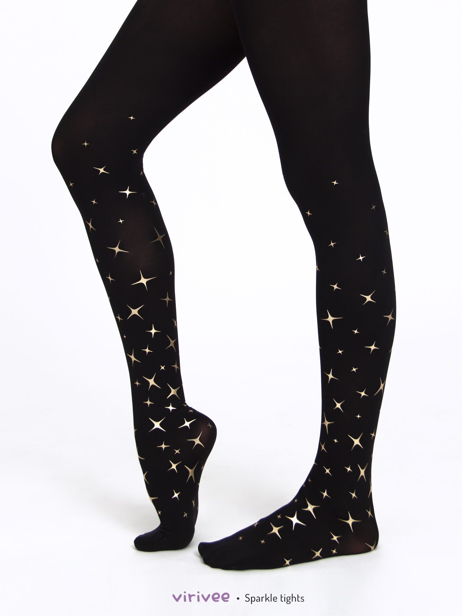 Sparkle tights with gold or silver print