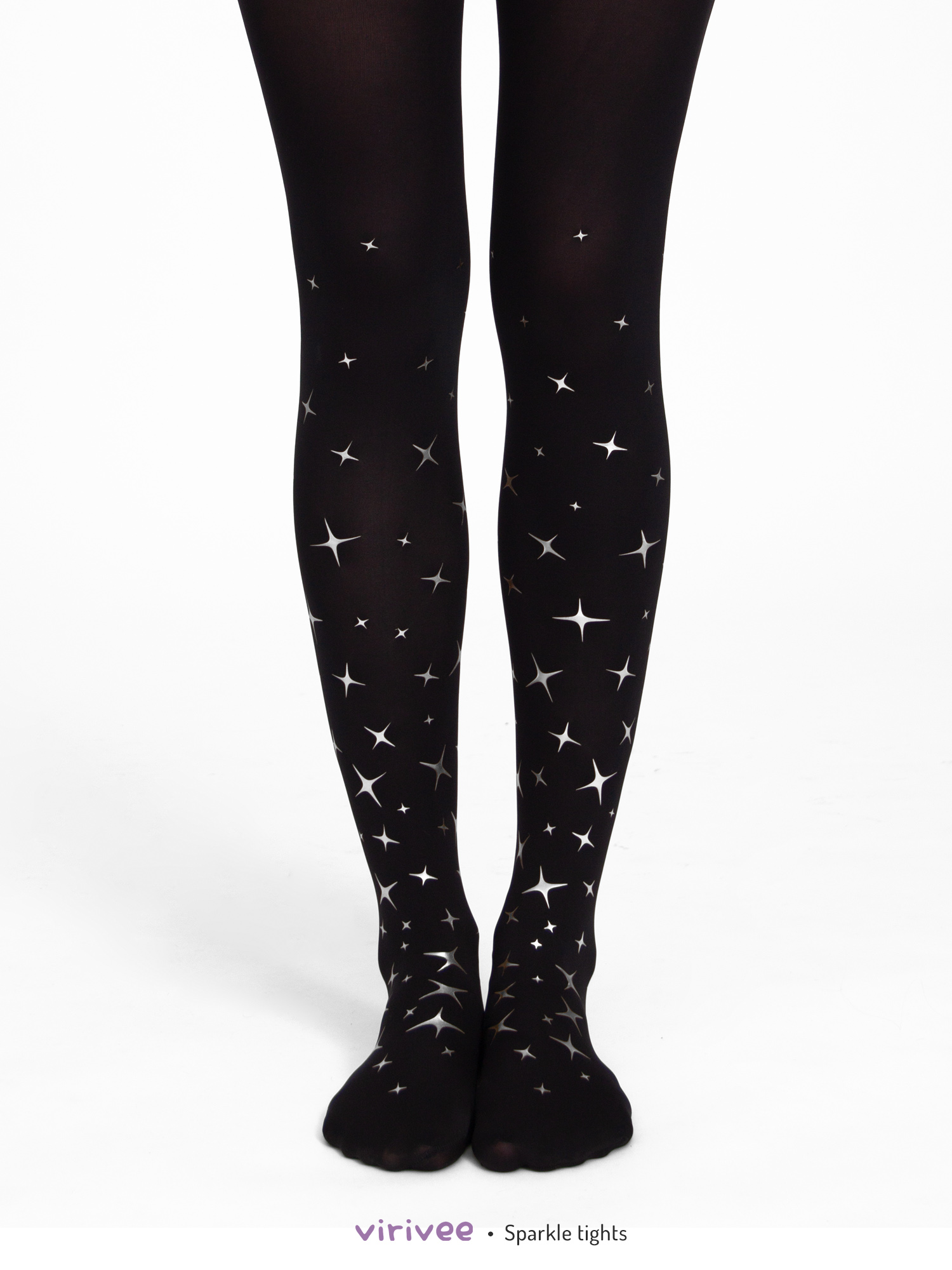 Sparkle tights with gold or silver print - Virivee Tights - Unique