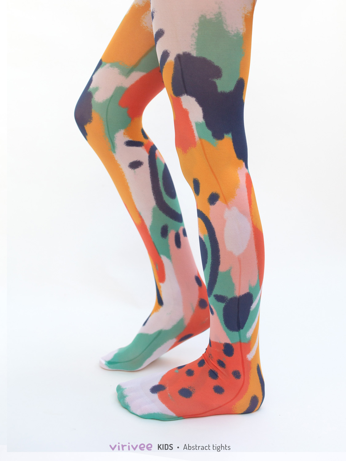 Colorful abstract tights for girls