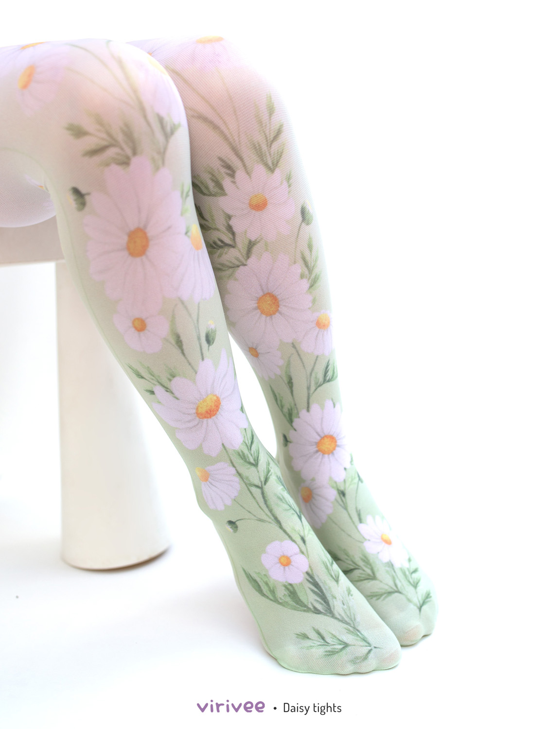 Daisy flower tights for girls