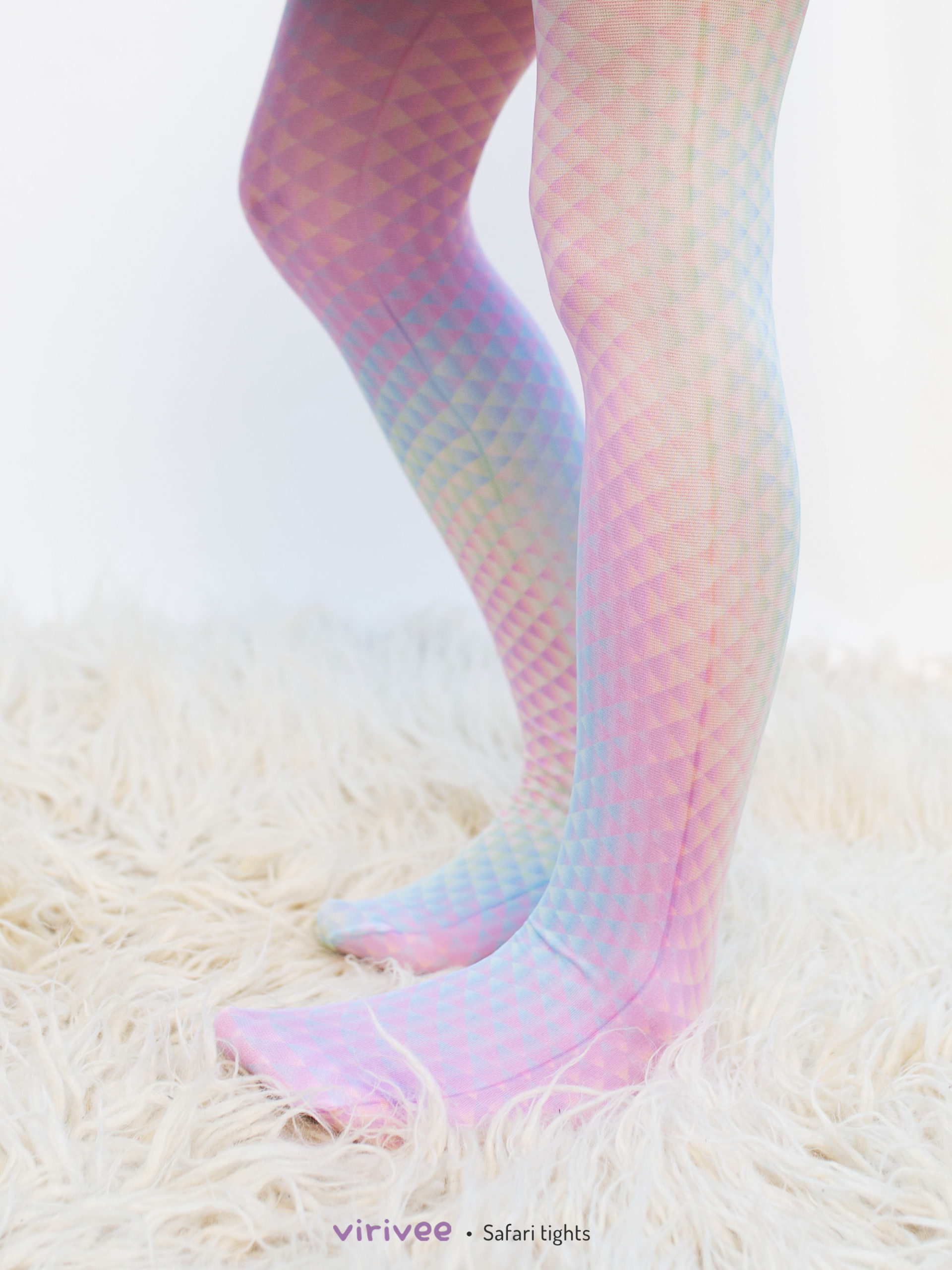 Colorful gradient printed tights for girls