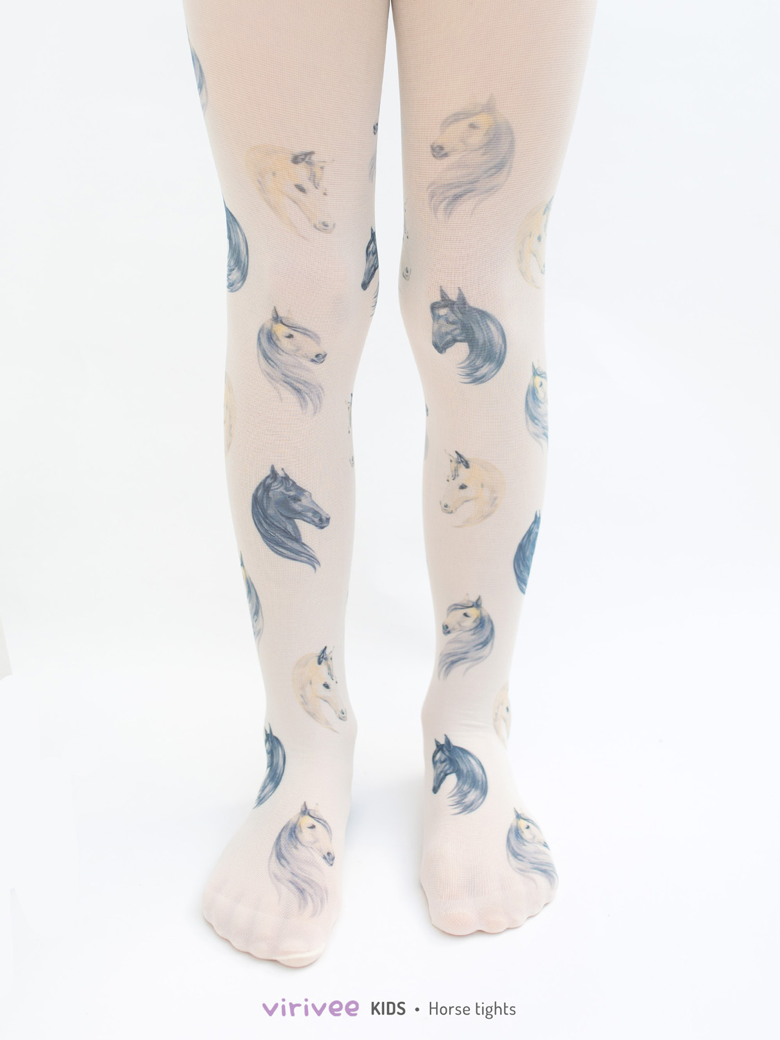 Girls tights with small horse pattern