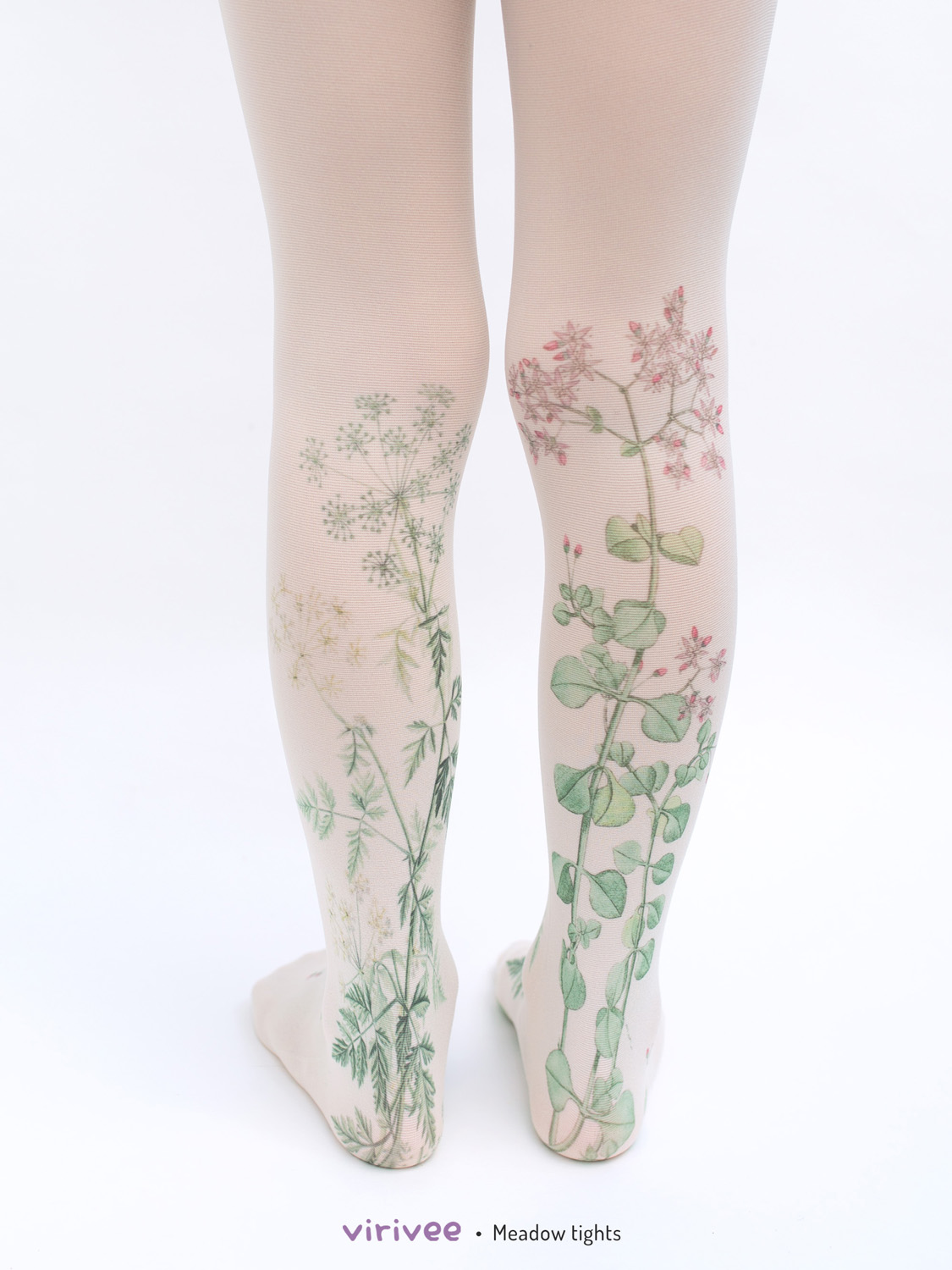 Colorful meadow tights for girls