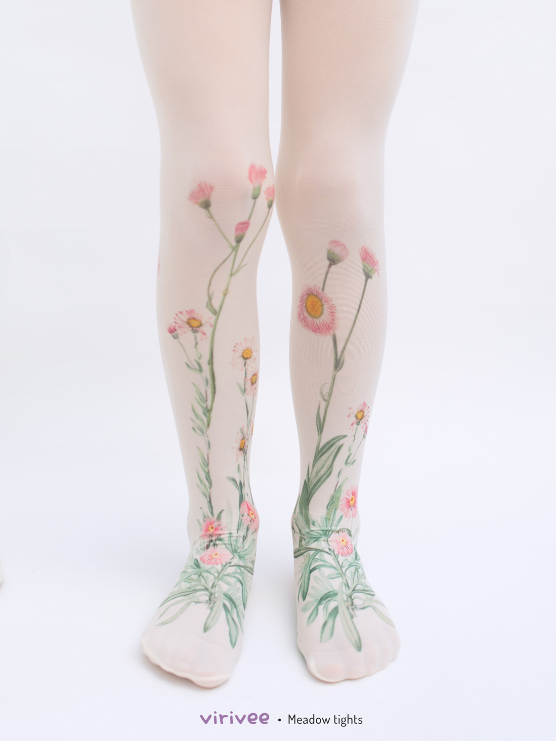 Floral meadow tights for girls