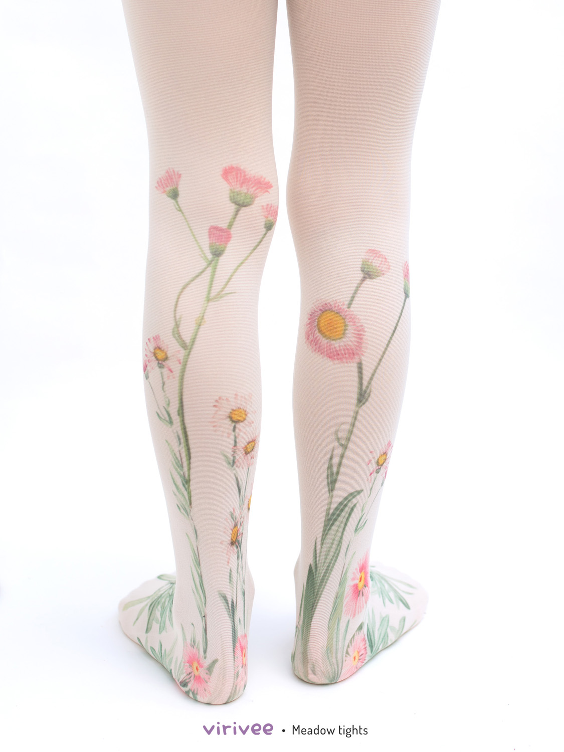 Floral meadow tights for girls