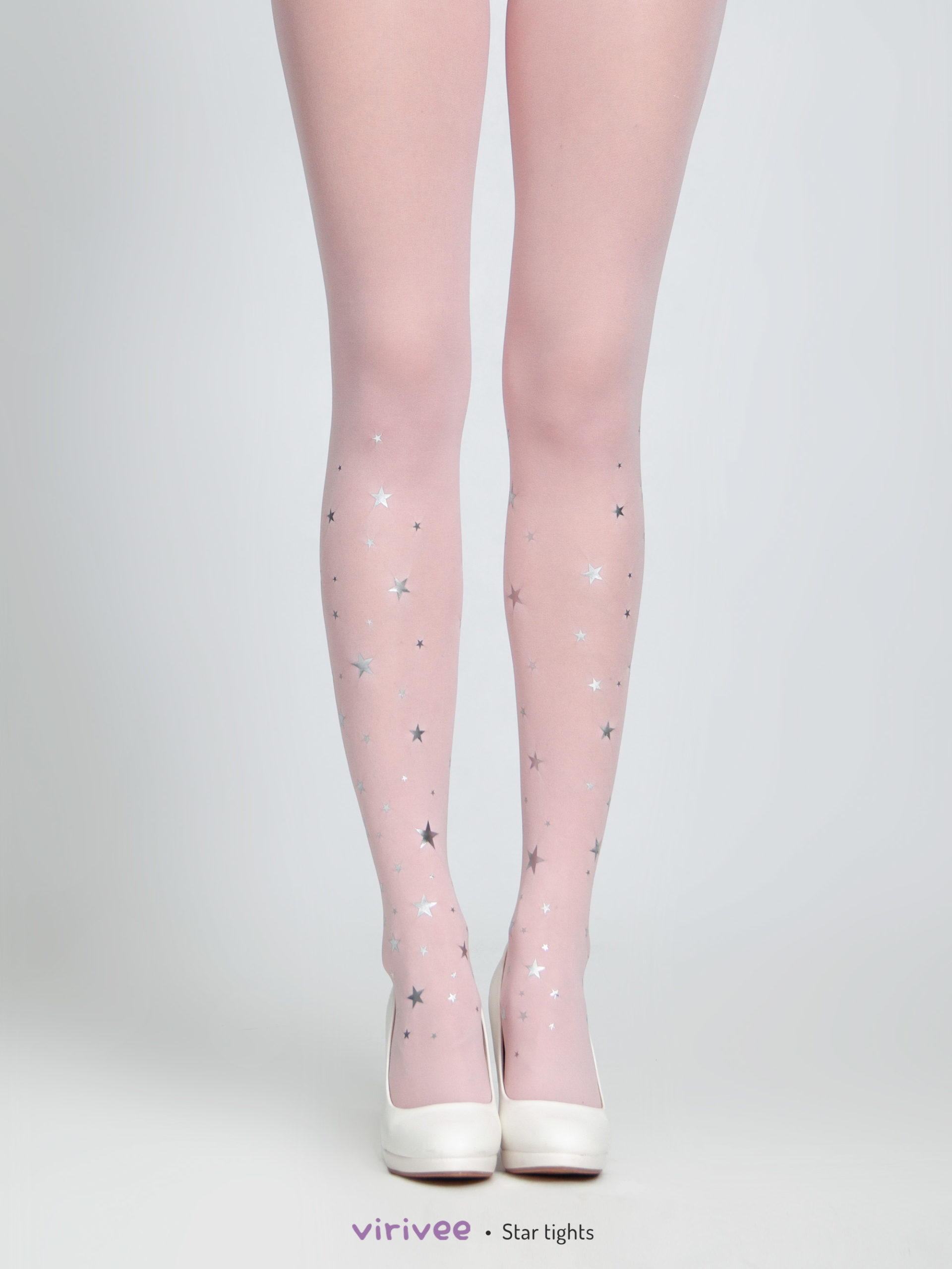 Pale pink star tights
