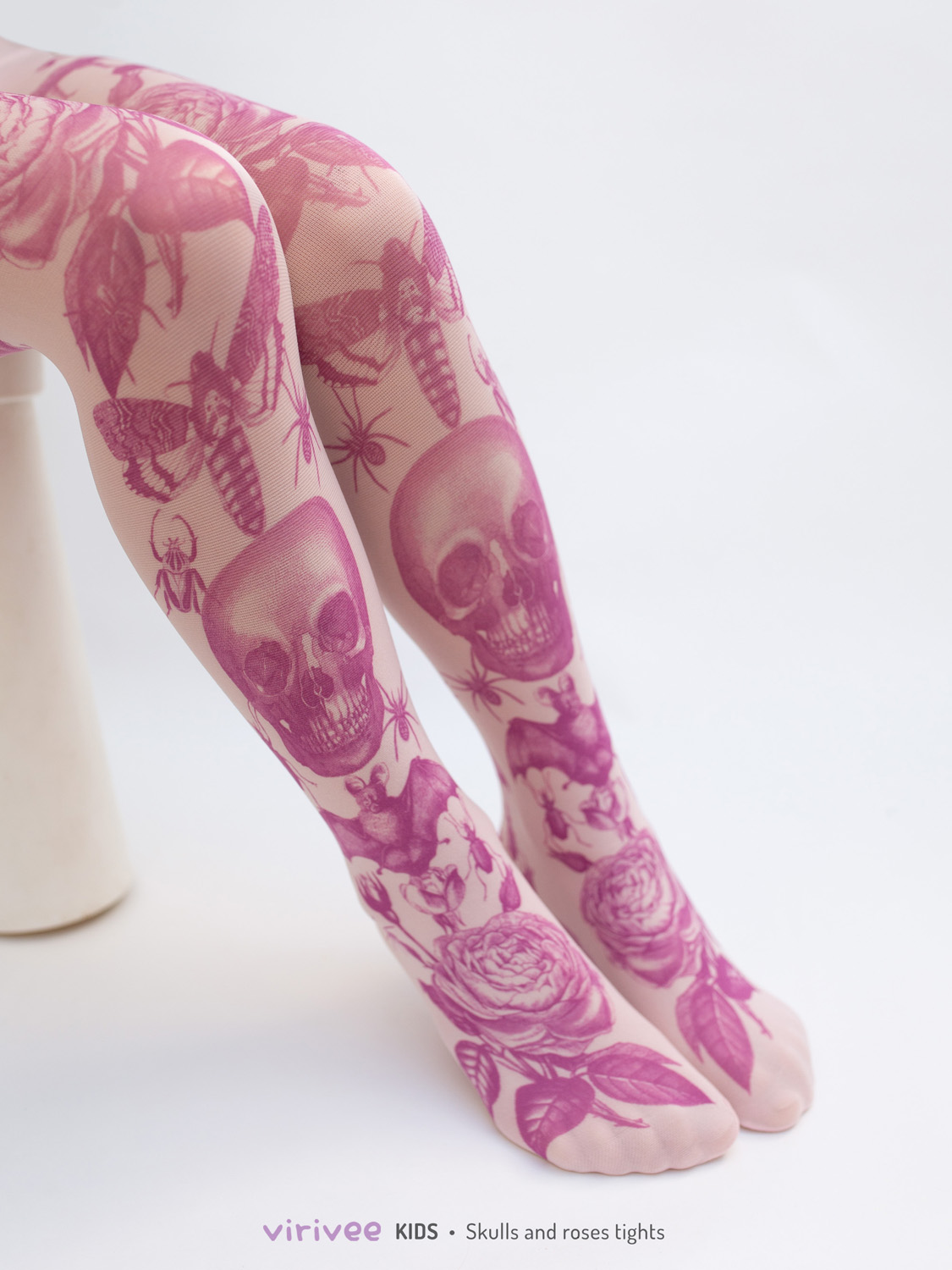 Pink gothic tights for girls
