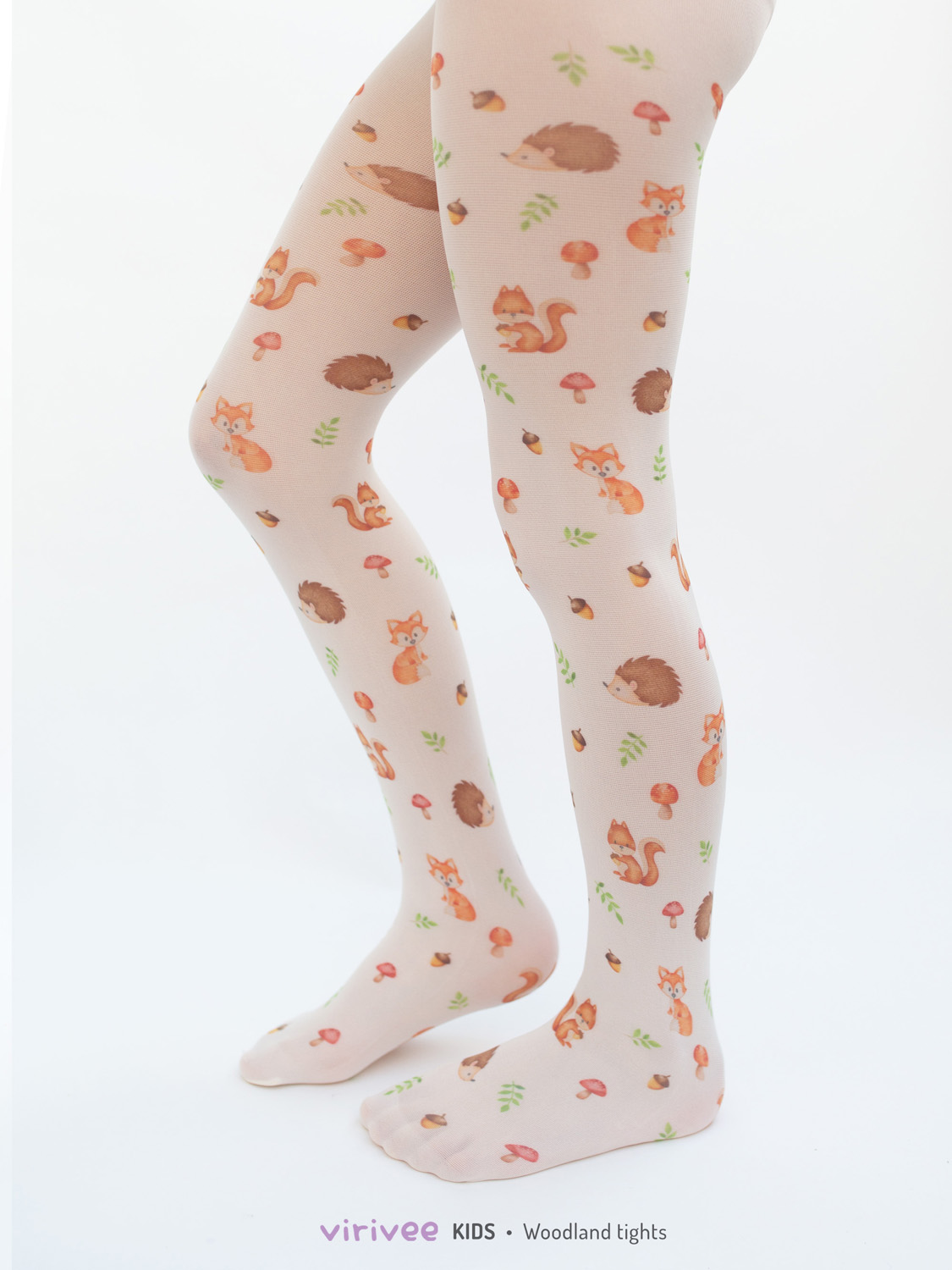 Woodlands pattern on girls’ tights