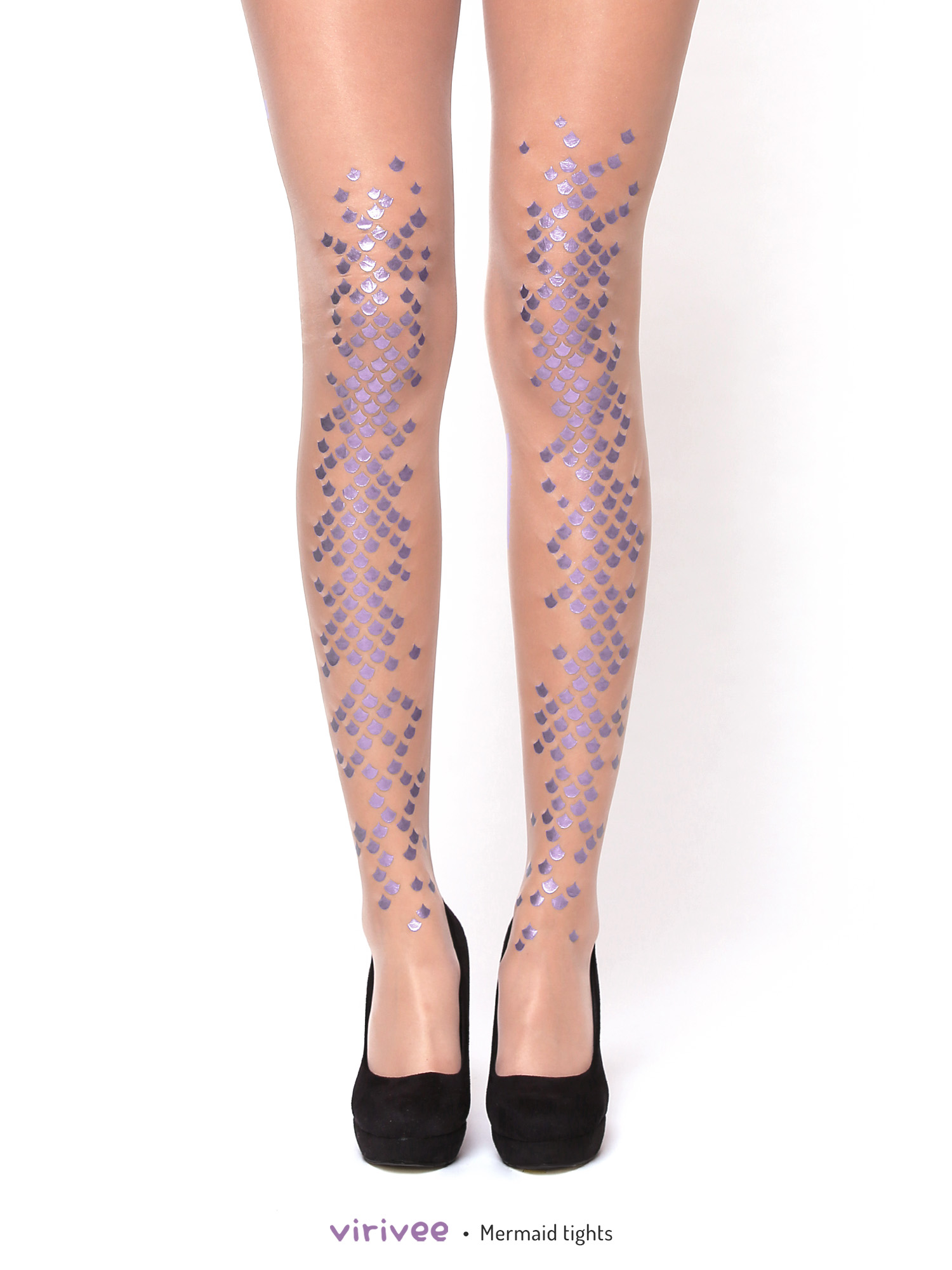 Purple mermaid tights by Virivee