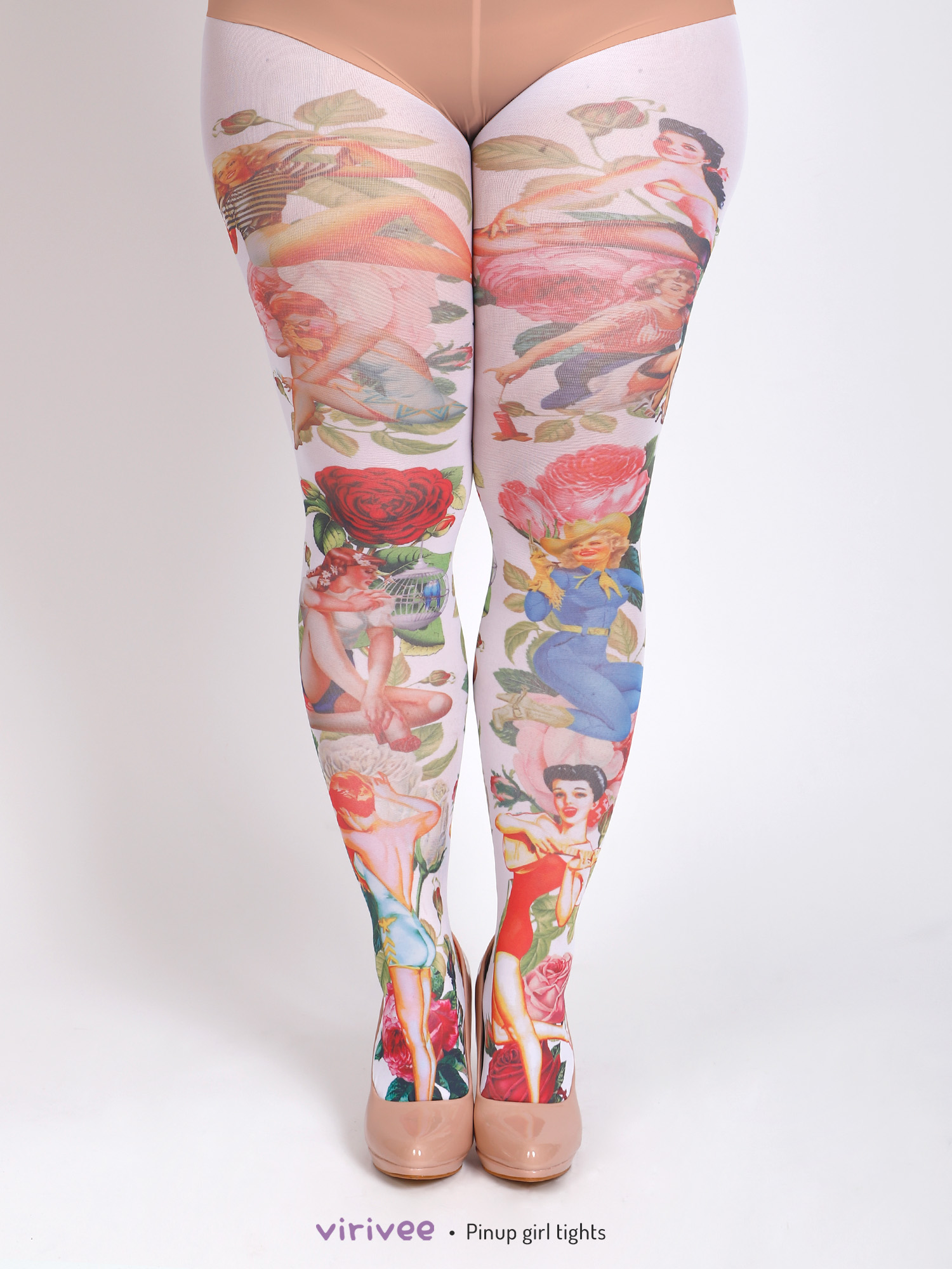 Plus size pinup girls tights