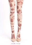 Mushroom And Potion Celestial Tights, Brown