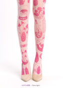 Mushroom And Potion Gothic Tights, Pink