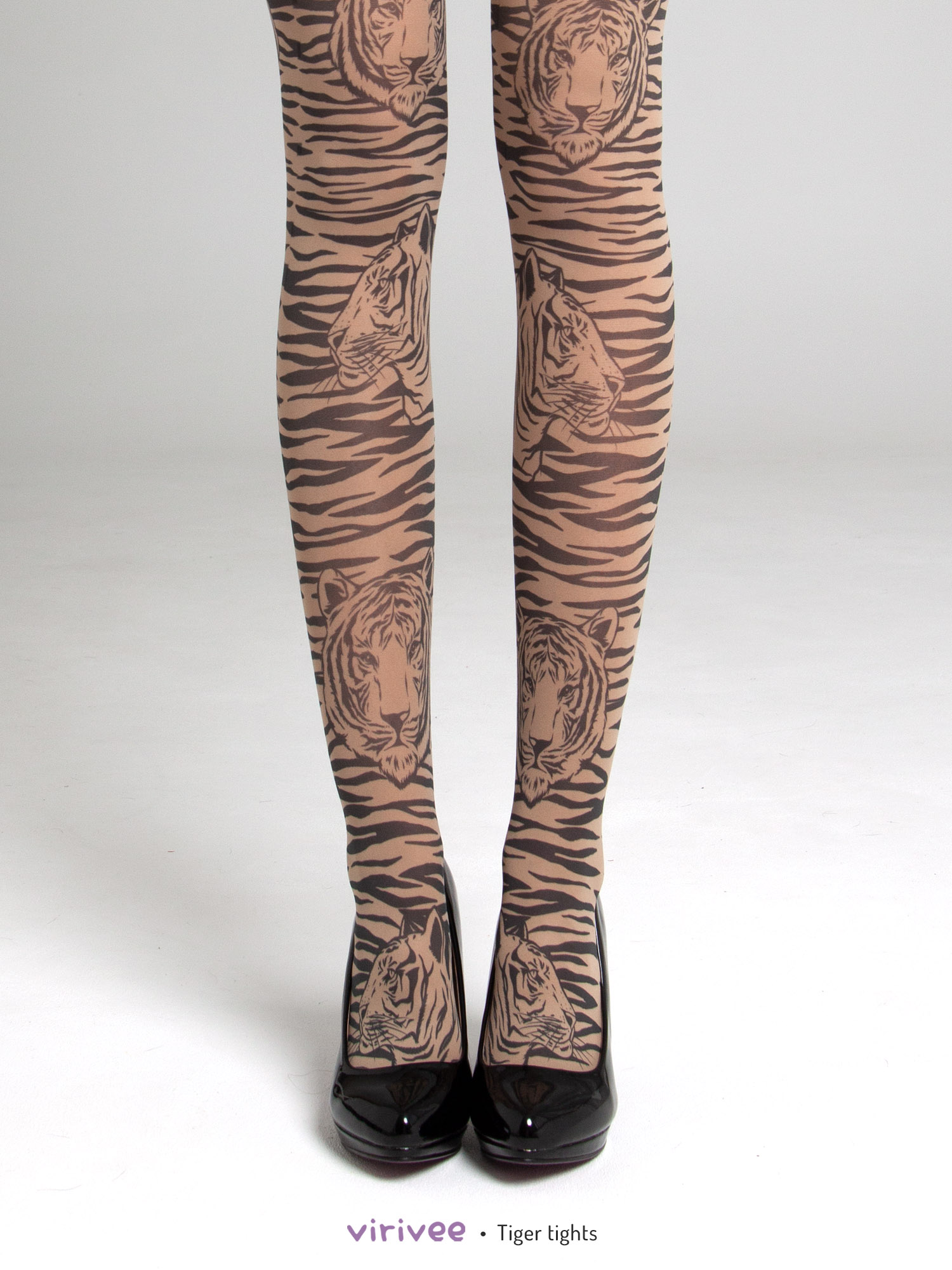 Tiger tights with stripes