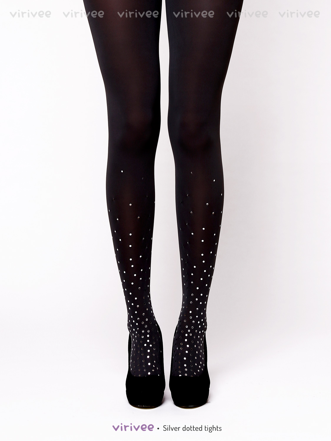 Gold or silver dotted tights