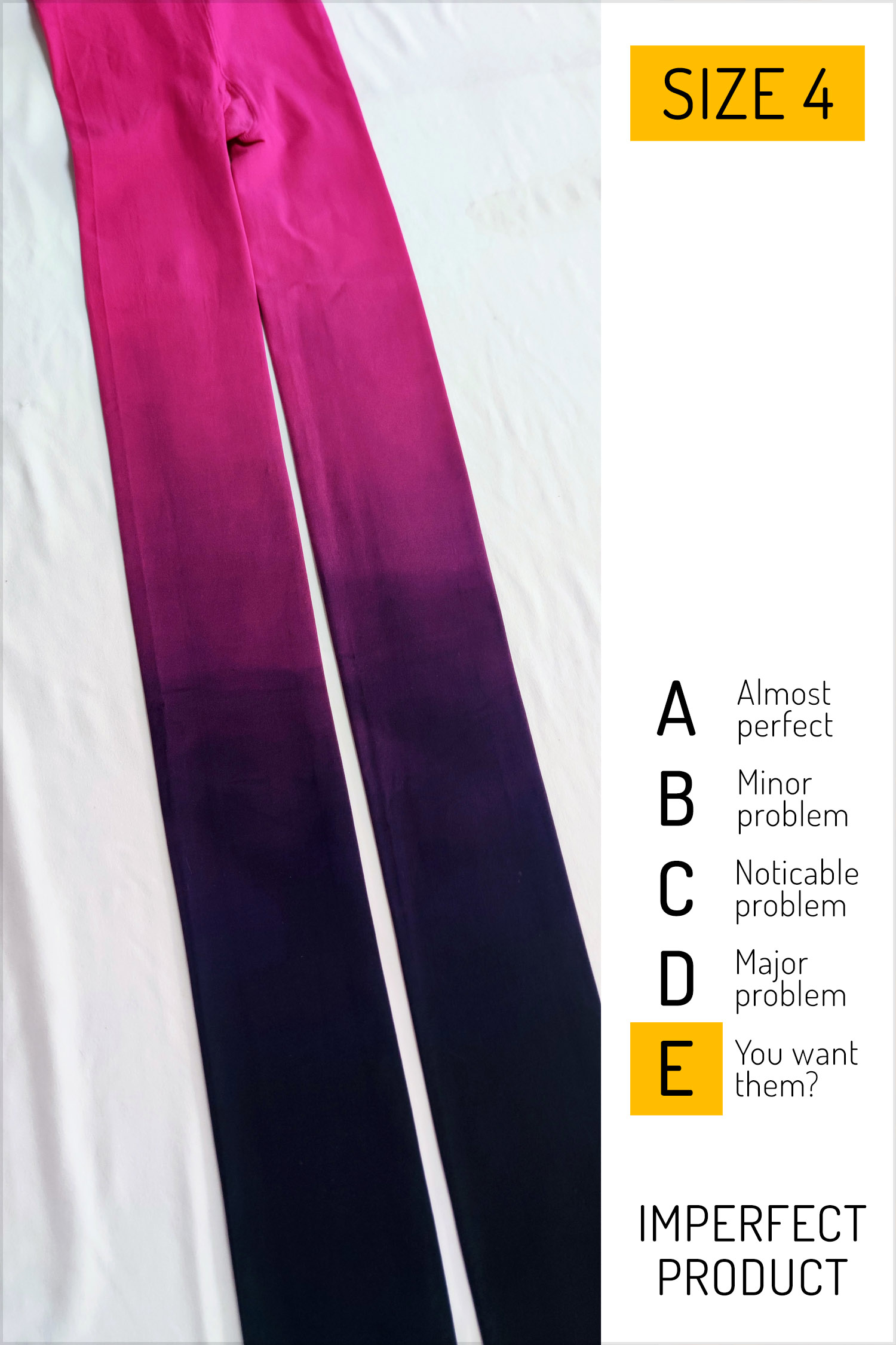 Imperfect: Black-magenta tights