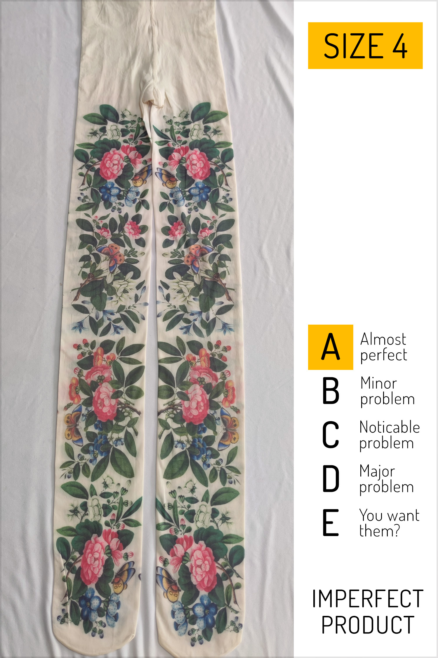 Imperfect: 48 Floral tights