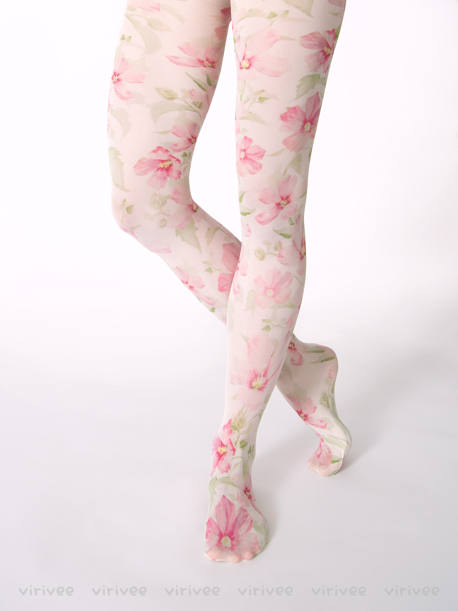 Hibiscus floral tights